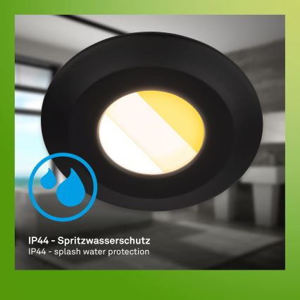 Briloner 7588035 - Set de 3 spoturi LED încastrate pentru baie KLIRA LED/4,9W/230V 2500/3000/4000K IP44 negru