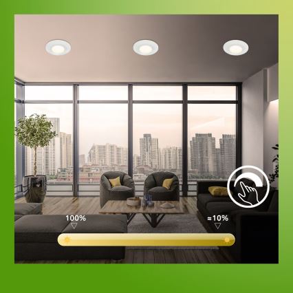 Set 3 buc. spoturi LED încastrate pentru baie KLIRA, compatibile cu dimmer, LED/4,9W/230V 2500/3000/4000K IP44, alb - Briloner 7589036