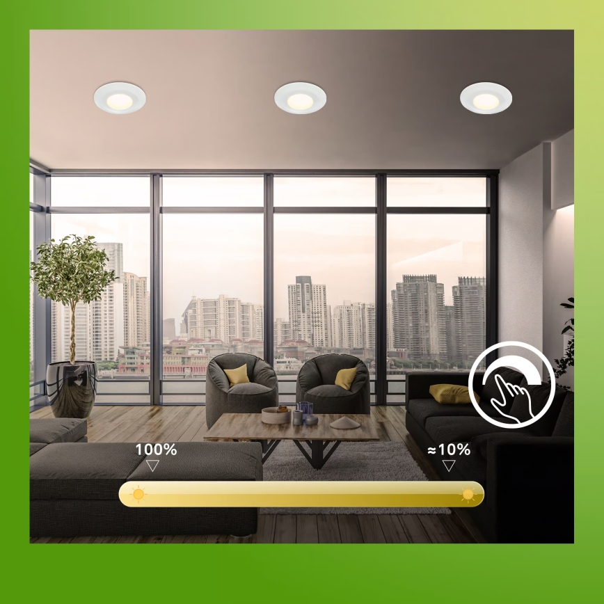 Set 3 buc. spoturi LED încastrate pentru baie KLIRA, compatibile cu dimmer, LED/4,9W/230V 2500/3000/4000K IP44, alb - Briloner 7589036