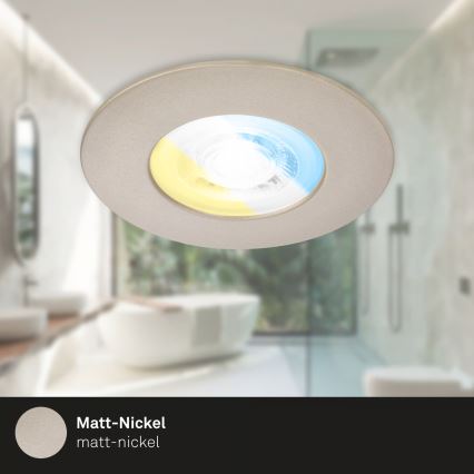 Briloner 7605032 - Set 3x spot LED încastrat pentru baie LED/4,9W/230V 2700/4000/6500K IP44 crom mat