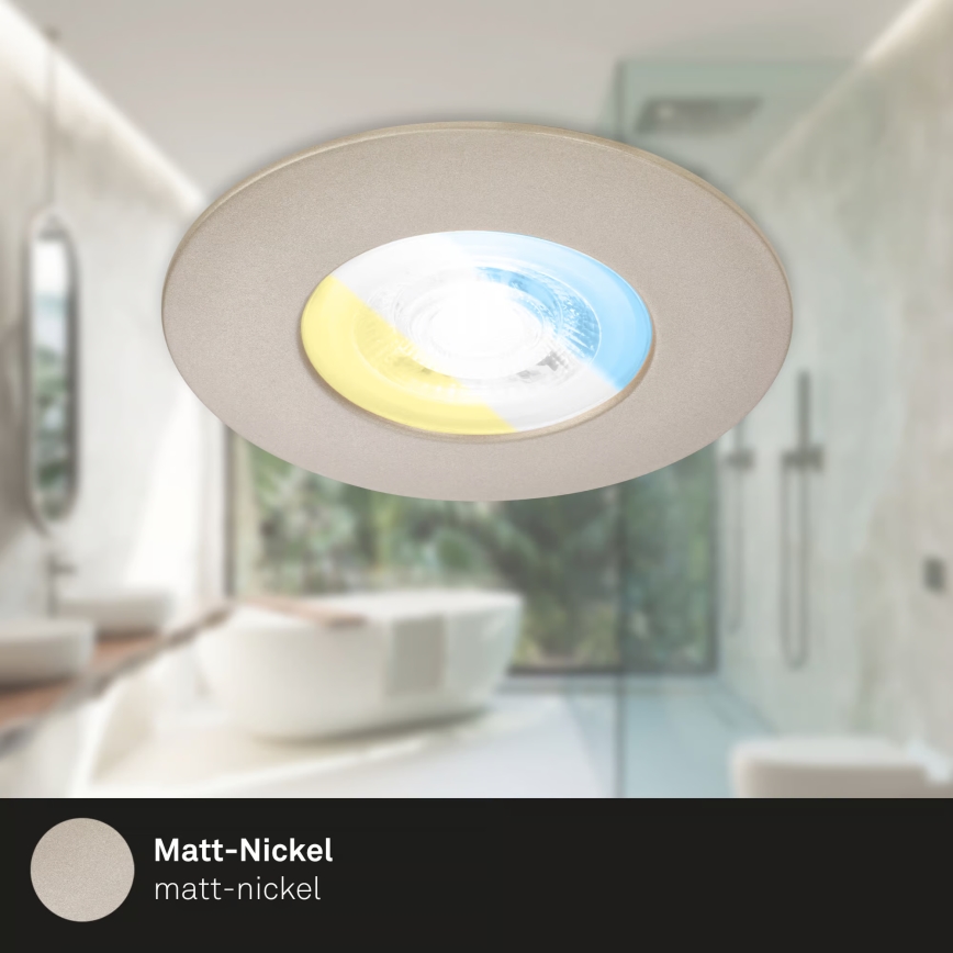 Briloner 7605032 - Set 3x spot LED încastrat pentru baie LED/4,9W/230V 2700/4000/6500K IP44 crom mat