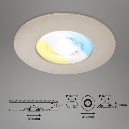 Briloner 7605032 - Set de 3 corpuri LED încastrate pentru baie 3xLED/4,9W/230V 2700/4000/6500K IP44 crom mat