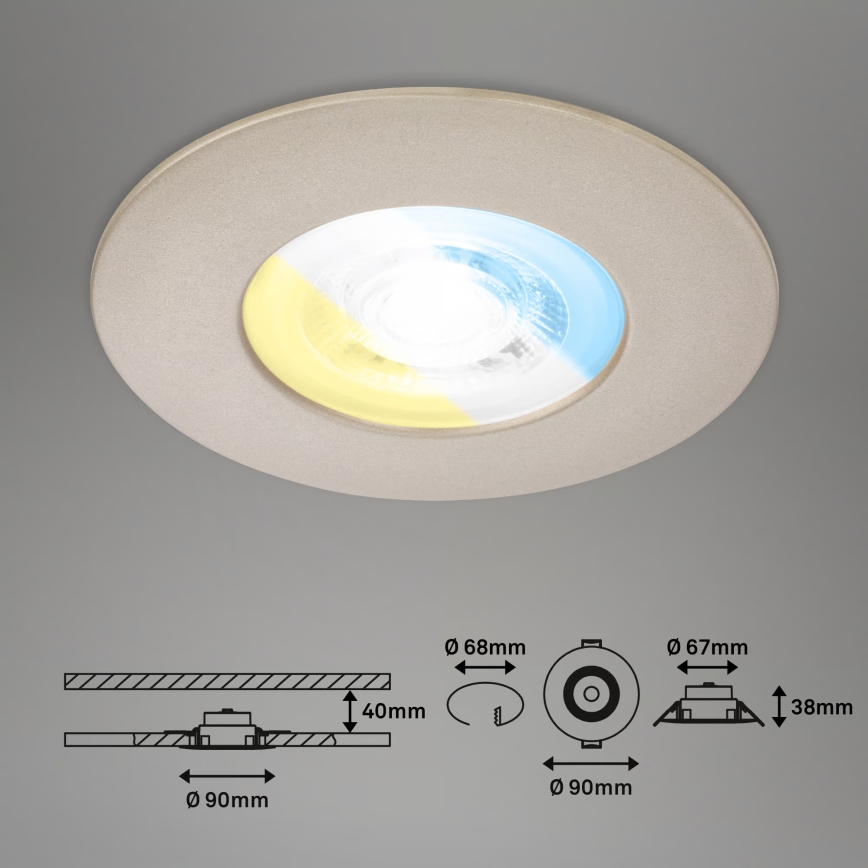 Briloner 7605032 - Set de 3 corpuri LED încastrate pentru baie 3xLED/4,9W/230V 2700/4000/6500K IP44 crom mat