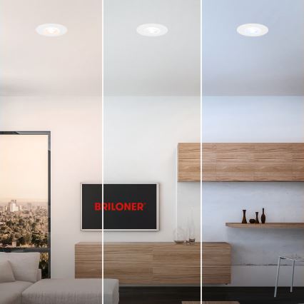 Briloner 7605036 - Set 3x spoturi LED încastrate pentru baie, LED/4,9W/230V, 2700/4000/6500K, IP44, alb