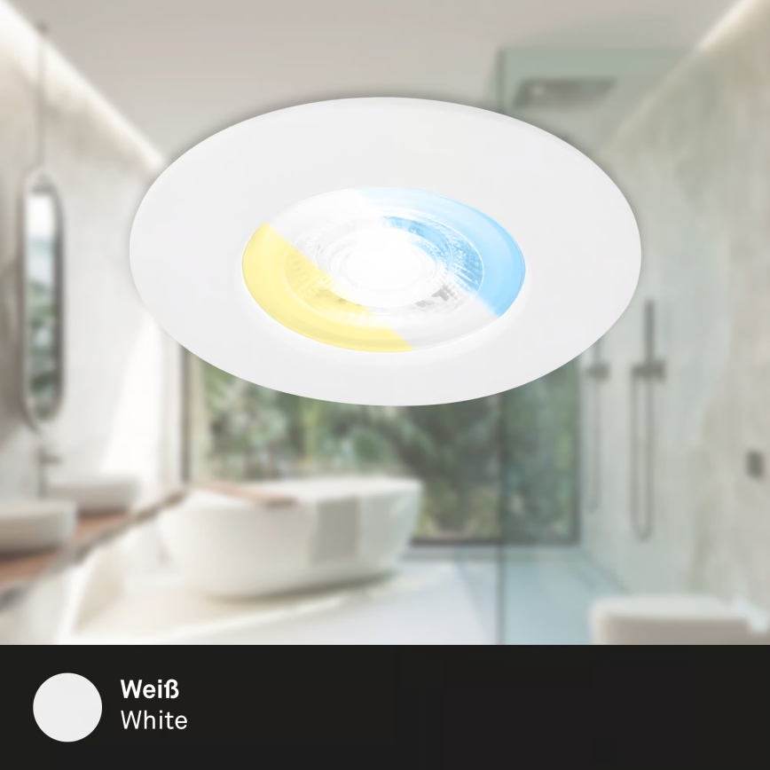 Briloner 7605036 - Set 3x spoturi LED încastrate pentru baie, LED/4,9W/230V, 2700/4000/6500K, IP44, alb