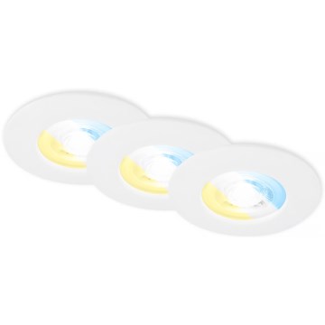 Briloner 7605036 - Set de 3 LED, plafonieră încastrată pentru baie, 3xLED/4,9W/230V, IP44, alb