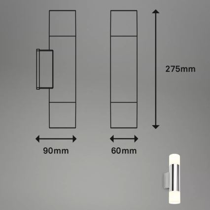 Briloner - Aplică LED de perete pentru baie 2xGU10/4,8W/230V IP44 3000K crom lucios