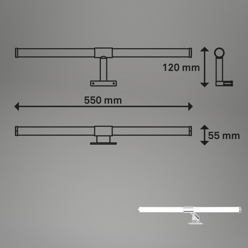 Briloner - Lumină LED pentru oglindă de baie SALA LED/8W/230V 4000K IP44 55 cm