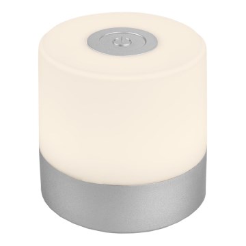 Briloner - Lampă de masă LED reîncărcabilă, tactilă și reglabilă pentru exterior, 2W/5V, 2700K, IP44, 1200 mAh, crom mat