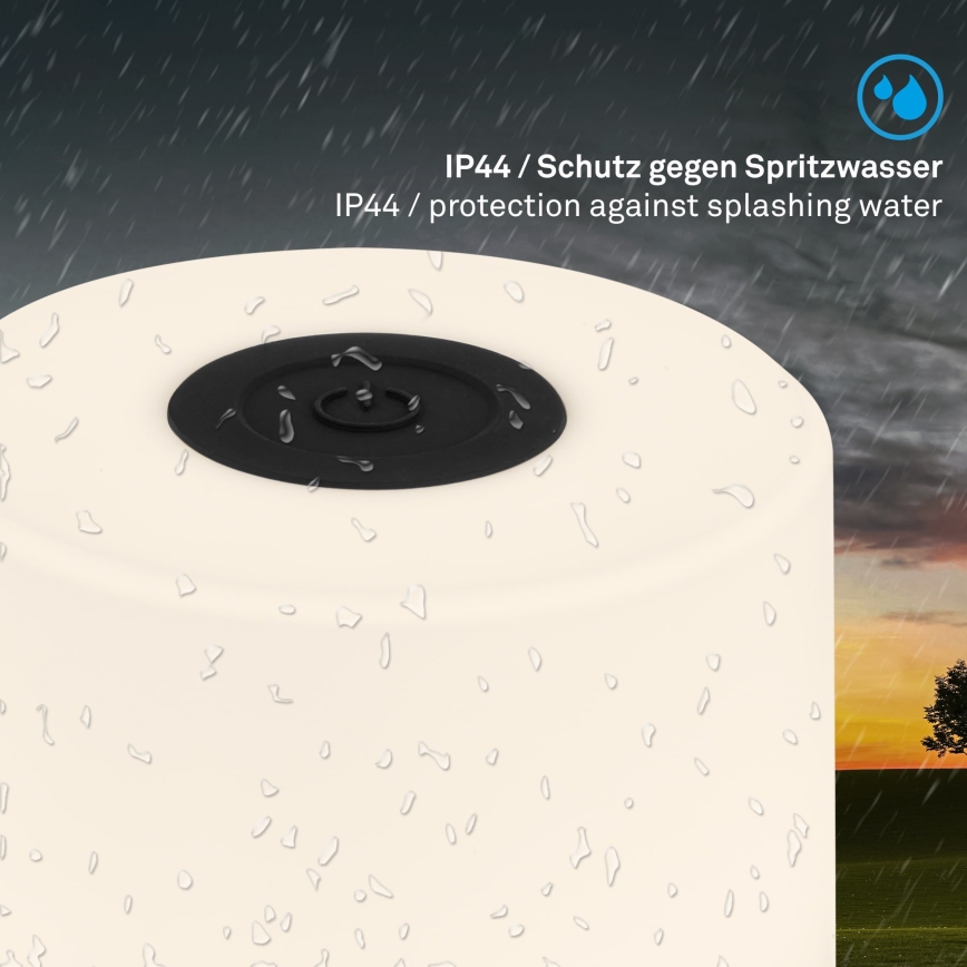 Briloner - Lampă de masă exterioară tactilă, reîncărcabilă și reglabilă cu LED LED/2W/5V 2700K IP44 1200 mAh neagră