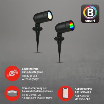Briloner - Corp de iluminat exterior reglabil LED RGBW/4,4W/230V 2700/4000/6500K IP44 Wi-Fi Tuya