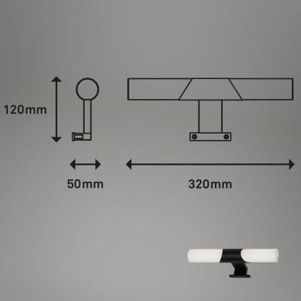 Briloner - Lumină LED pentru oglindă de baie LED/7W/230V 4000K IP44 32 cm negru