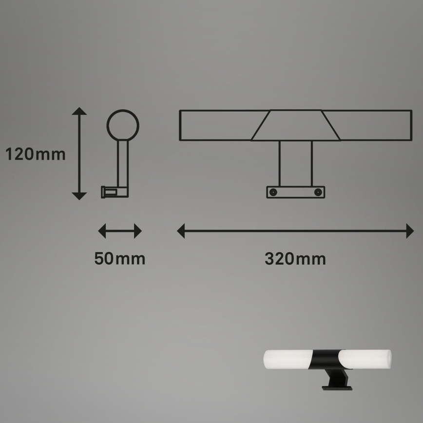 Briloner - Lumină LED pentru oglindă de baie LED/7W/230V 4000K IP44 32 cm negru