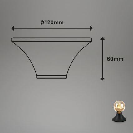 Briloner - Plafonieră de baie, neagră, 1 x E27, 10 W, 230 V, IP44