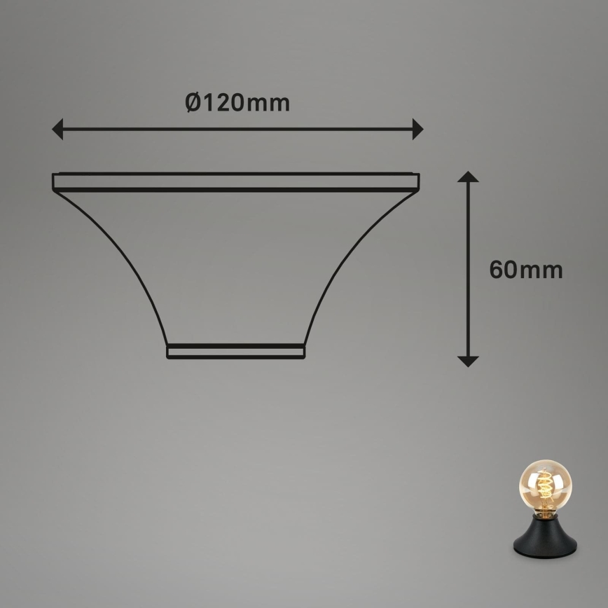 Briloner - Plafonieră de baie, neagră, 1 x E27, 10 W, 230 V, IP44