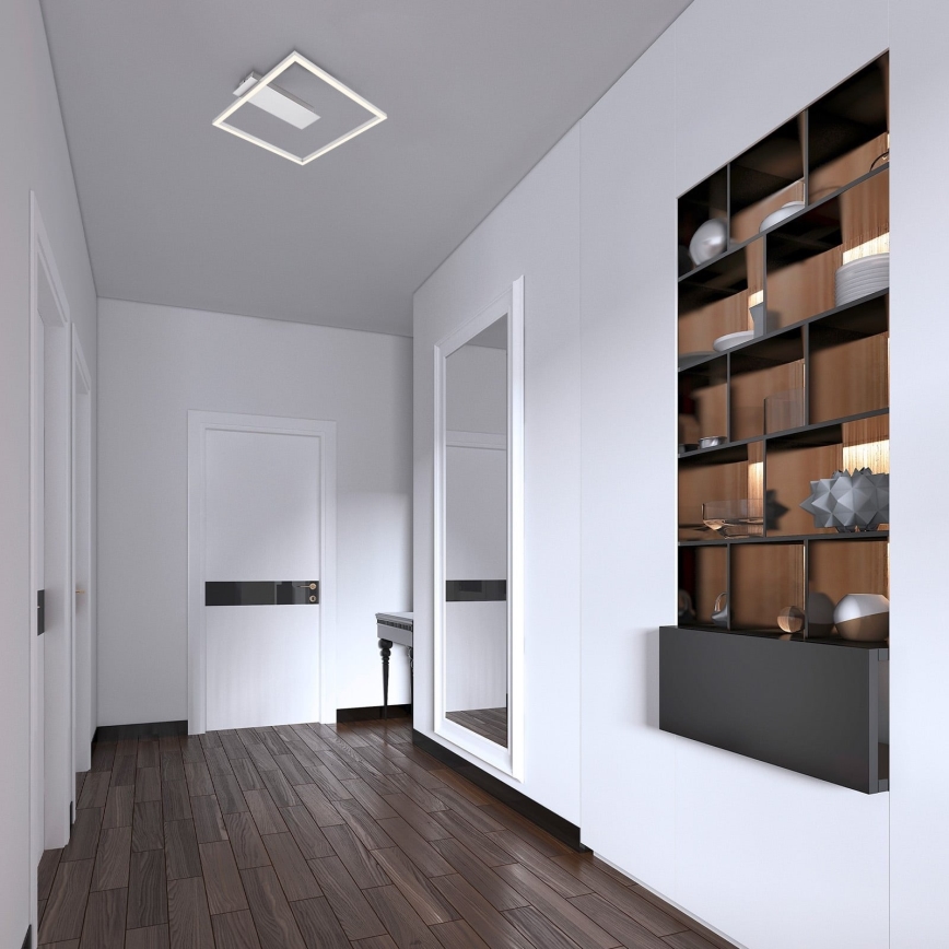 Briloner - Plafonieră LED FRAME, 14W, 230V, 3000K, 30x32 cm, crom mat