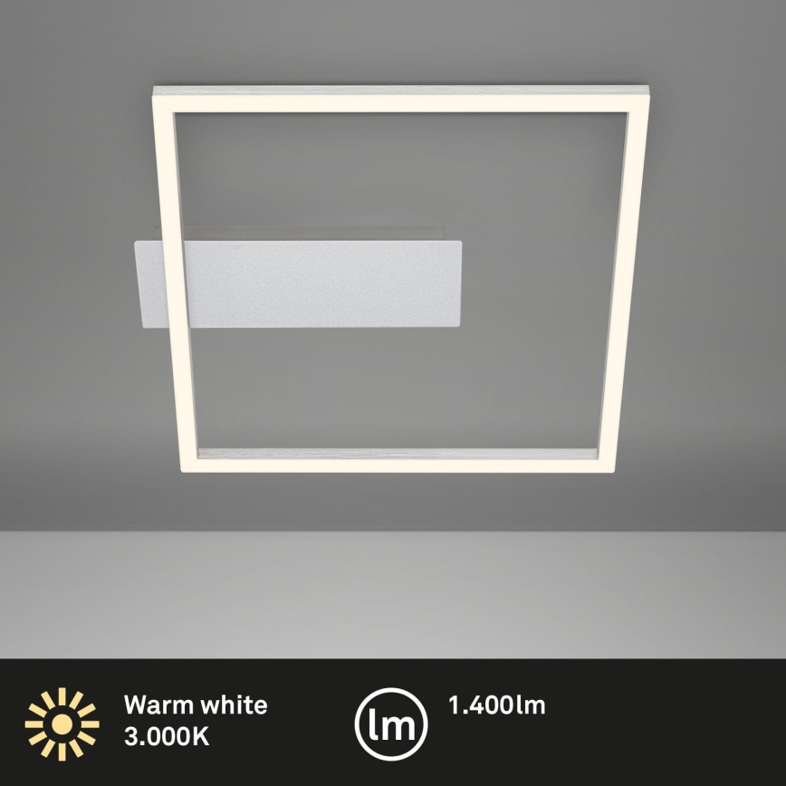 Briloner - Plafonieră LED FRAME, 14W, 230V, 3000K, 30x32 cm, crom mat