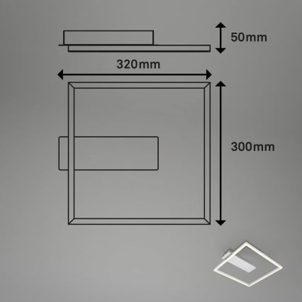 Briloner - Plafonieră LED FRAME, 14W, 230V, 3000K, 30x32 cm, crom mat