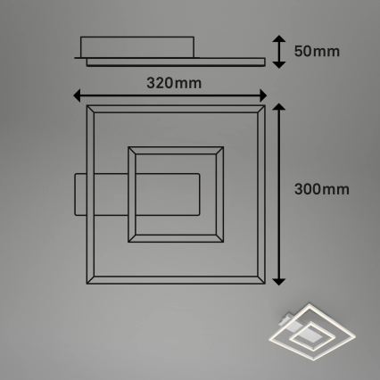 Briloner - Plafonieră LED FRAME, 22 W, 230 V, 3000 K, 30 x 32 cm, crom mat