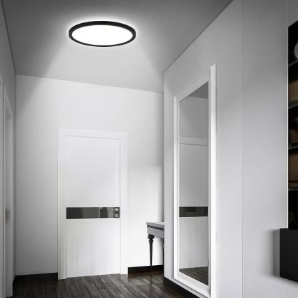 Briloner - Plafonieră LED pentru baie cu senzor de mișcare MOVE, 18W/230V, IP44, Ø 29 cm, negru