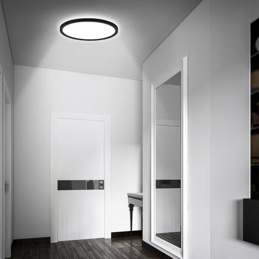 Briloner - Plafonieră LED pentru baie cu senzor de mișcare MOVE, 18W/230V, IP44, Ø 29 cm, negru