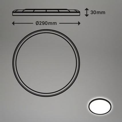 Briloner - Plafonieră LED pentru baie cu senzor de mișcare MOVE, 18W/230V, IP44, Ø 29 cm, negru