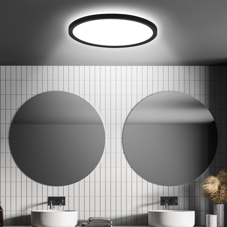 Plafonieră LED Briloner pentru baie cu senzor MOVE, 18W/230V, IP44, Ø 29 cm, albă