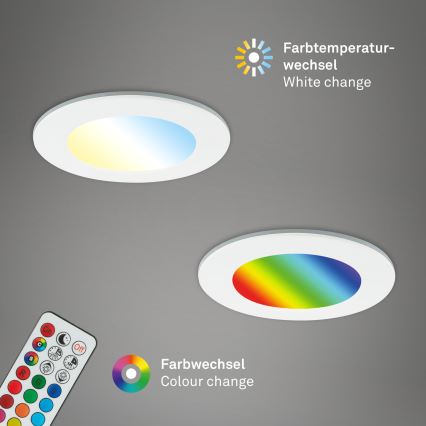 Briloner - SET 3x LED RGBW reglabil pentru baie, plafon încastrat LED/4,8W/230V 3000-6500K IP65 + telecomandă