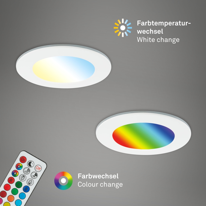 Briloner - SET 3x LED RGBW reglabil pentru baie, plafon încastrat LED/4,8W/230V 3000-6500K IP65 + telecomandă
