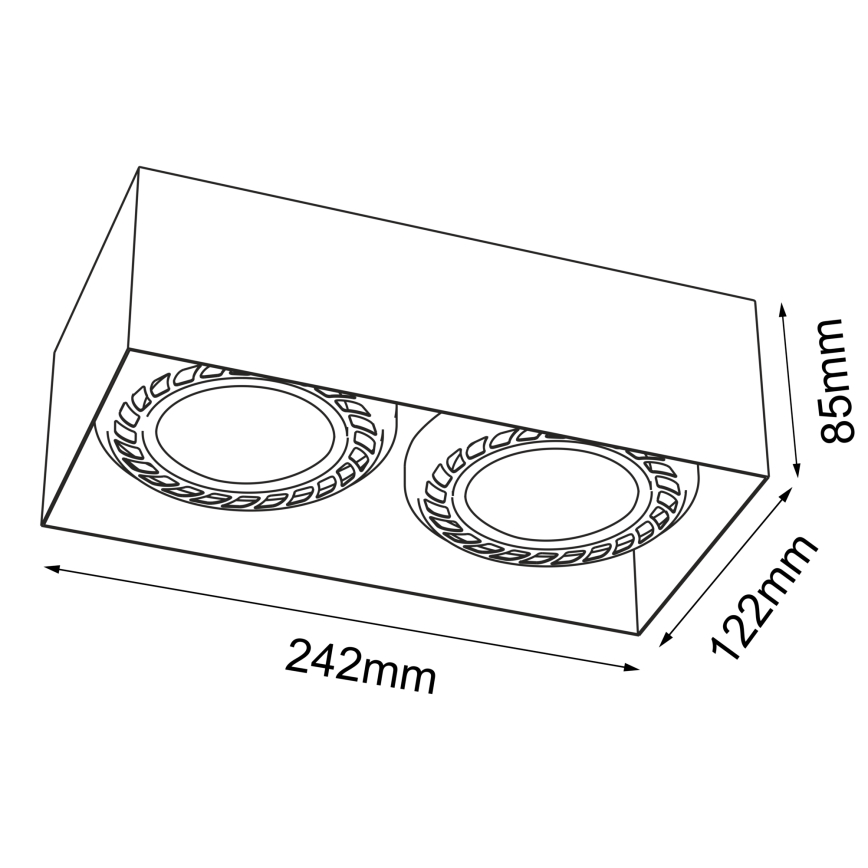 Brosline - Spot cu 2 x GU10, 18 W, 230 V, negru
