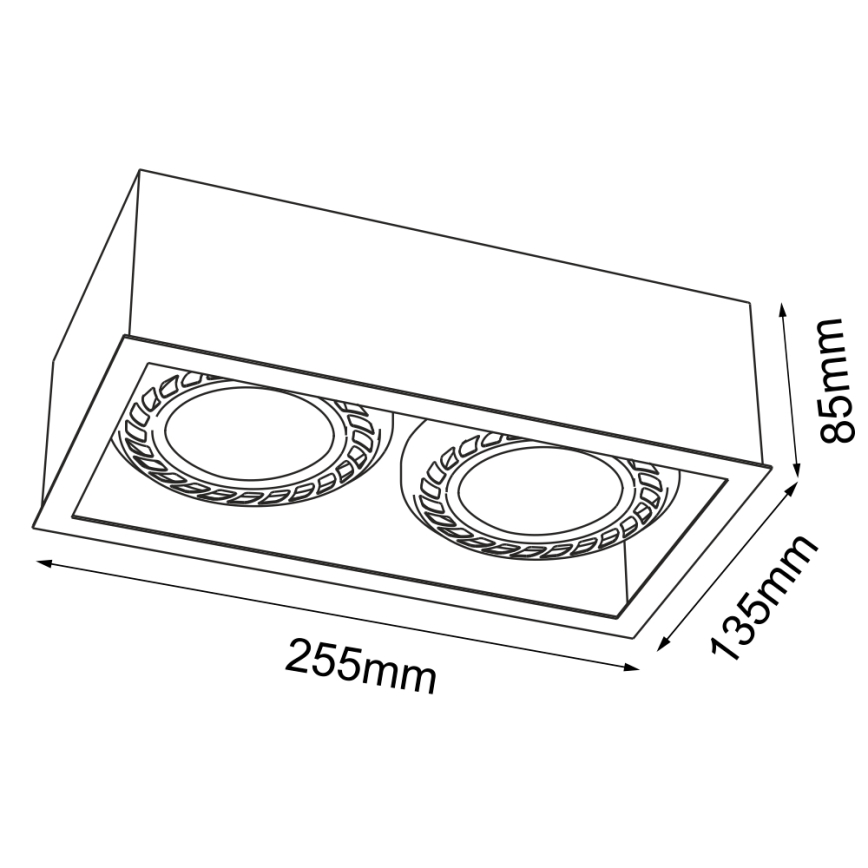Brosline - Spot aplicat 2xGU10/18W/230V negru