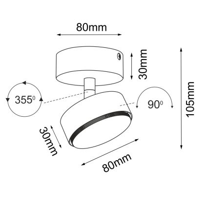 Brosline - Spot 1xGX53/9W/230V, negru