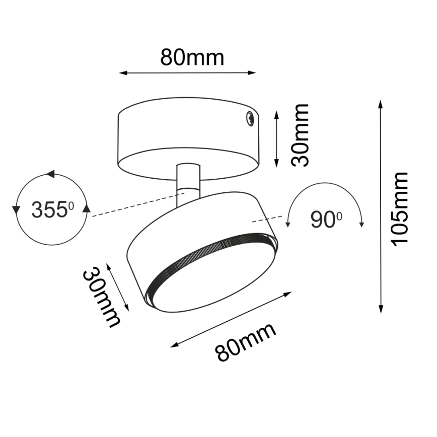 Brosline - Spot 1x GX53/9W/230V, alb
