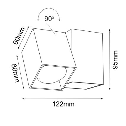 Brosline - Spot de perete 1xGU10/10W/230V alb