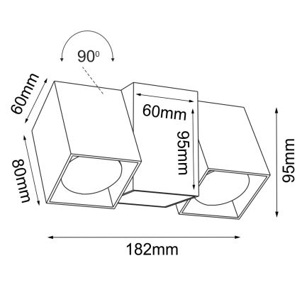 Brosline - Aplică de perete cu spoturi, 2x GU10/10W/230V, alb