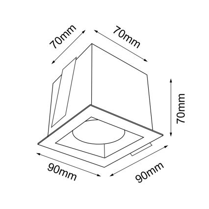 Brosline - Corp de iluminat încastrat 1xGU10/10W/230V negru