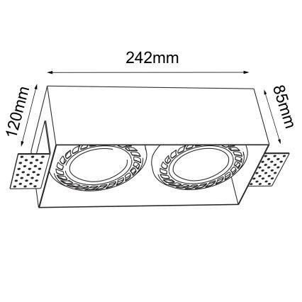 Brosline - Spot încastrat 2x GU10, 18W, 230V, alb
