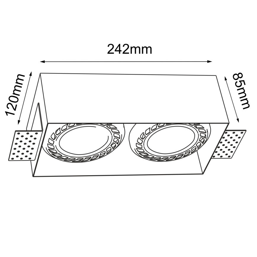 Brosline - Spot încastrat 2x GU10, 18W, 230V, alb
