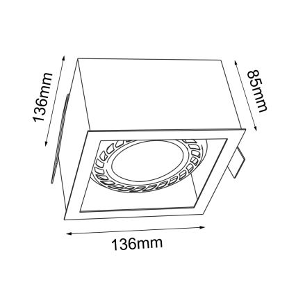 Brosline - Corp de iluminat încastrat 1xGU10/18W/230V alb