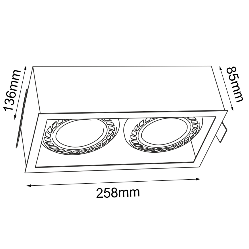 Brosline - Plafonieră încastrată 2xGU10/18W/230V albă