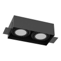 Brosline - Plafonieră încastrată 2x GU10/18W/230V, neagră