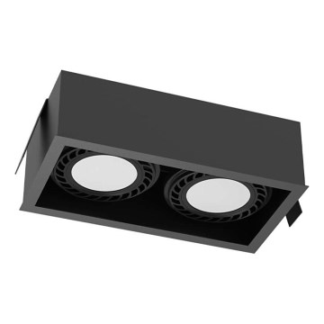 Brosline - Spot încastrat pentru tavan 2xGU10/18W/230V, negru