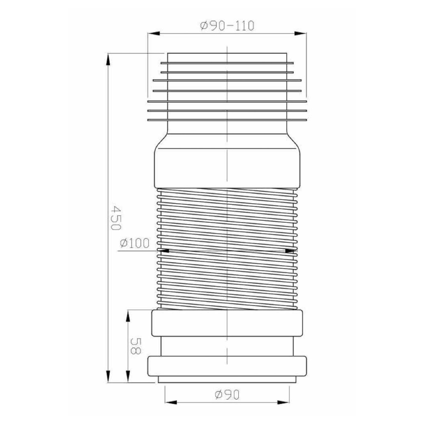 Bruckner - Racord flexibil pentru WC 45 cm alb/negru