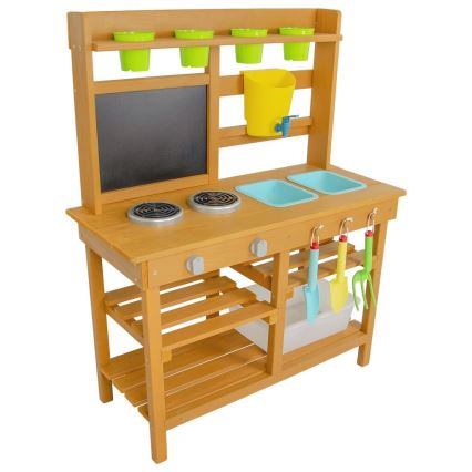 Bucătărie de jucărie de grădină din lemn 2Kids Toys