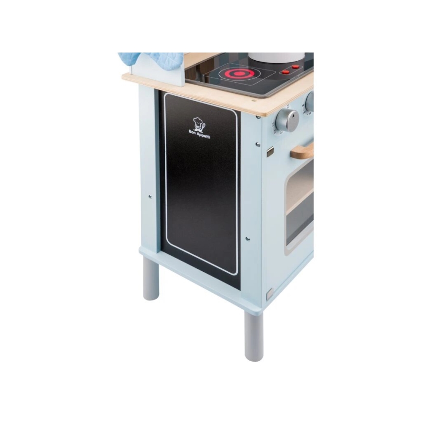 Bucătărie din lemn cu accesorii New Classic Toys albastru deschis