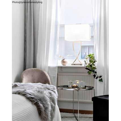 ByRydens - Lampă de masă OMEGA 1xE27/5W/230V alb/alamă