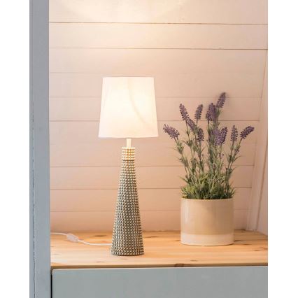 ByRydens - Lampă de masă LOFTY 1xE27/5W/230V alb/argintiu