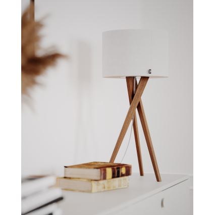 ByRydens - Lampă de masă VEGA 1xE27/8W/230V alb/stejar