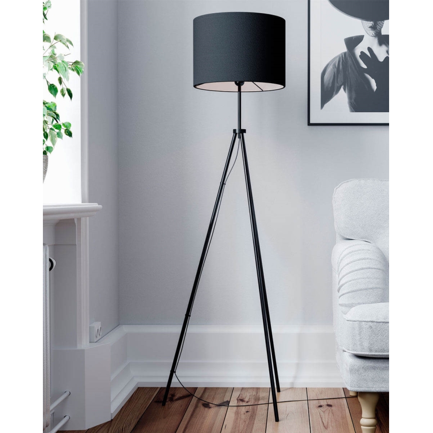 ByRydens - Lampă de podea RINA 1xE27/5W/230V neagră