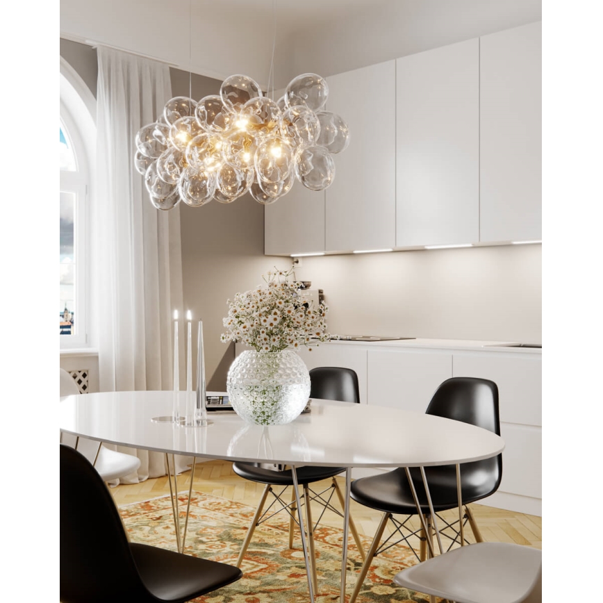 ByRydens - Lustră suspendată pe cablu GROSS BAR 8xG9/8W/230V transparentă